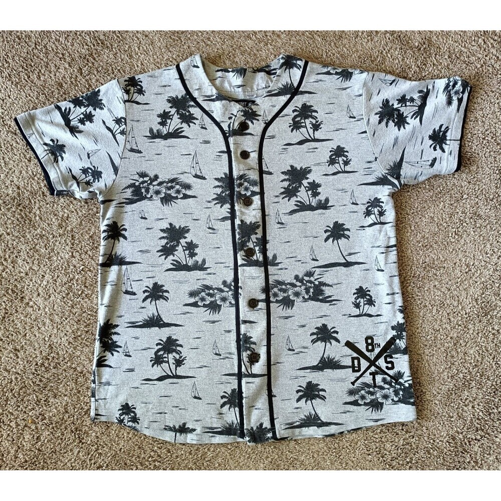 8th Dstrkt Shirt Men's XL Gray Tropical Short Sleeve